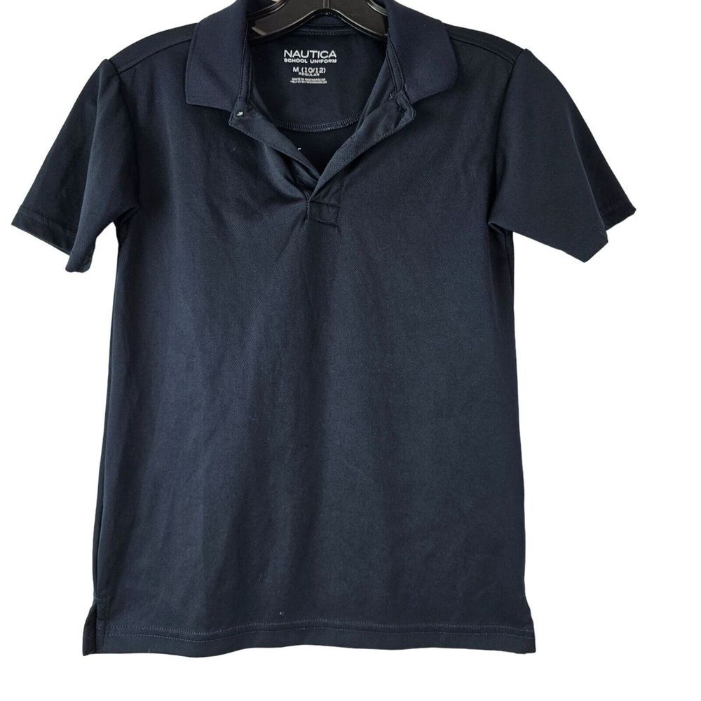 Nautica‎ Polo Shirt Boys Youth Navy Blue Size 10/12 School Uniform SS